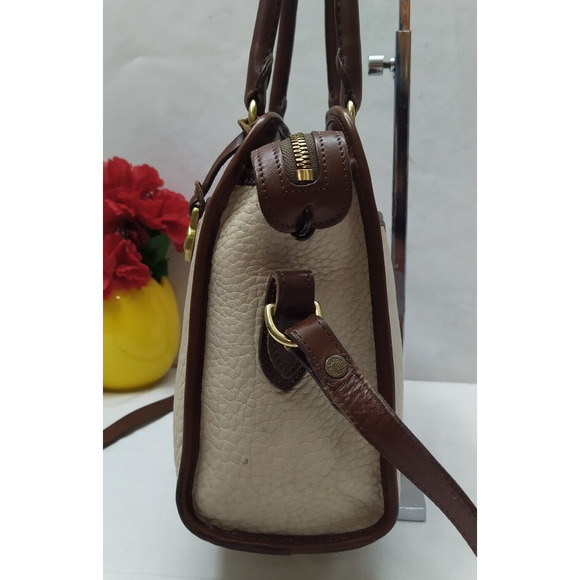 Dooney & Bourke Ivory Pebbled Leather Top Handle Satchel Bag - VTG Made in USA - Picture 3 of 16